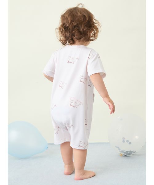 ベビー服 ロンパース 「BABY」「接触冷感」シーアニマル柄ロンパースの画像