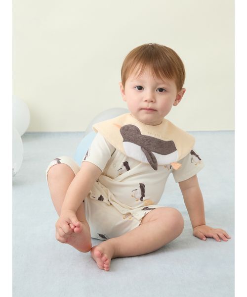ベビー服 ロンパース 「BABY」「接触冷感」シーアニマル柄ロンパースの画像