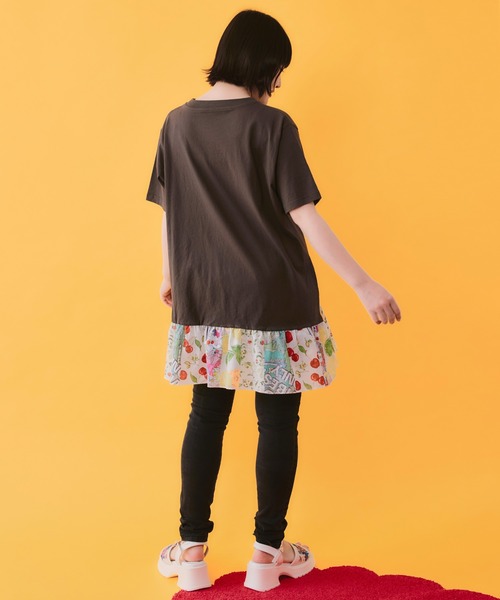ScoLar（スカラー） チュニック 162668：裾総柄フリル切替