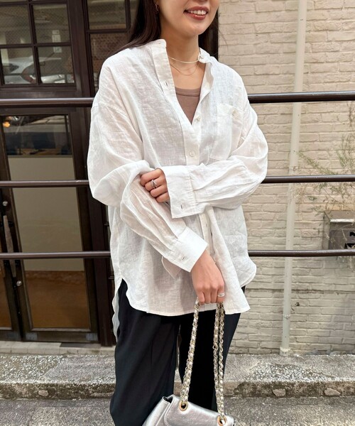 「fredy emue」 長袖ブラウス 38 ネイビー レディース_画像9