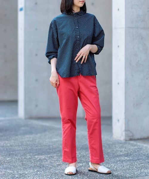 「D.M.G.」 チノパンツ SS ネイビー レディース_画像4