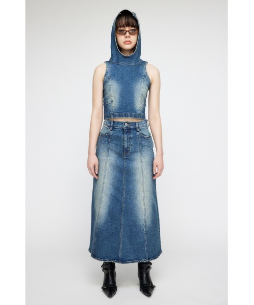 「LAGUA GEM」 ノースリーブブラウス MEDIUM ブルー レディース_画像6