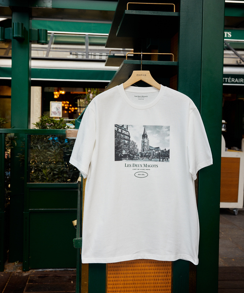 EDIFICE（エディフィス） tシャツ LES DEUX MAGOTS (ドゥマゴ) フォトT