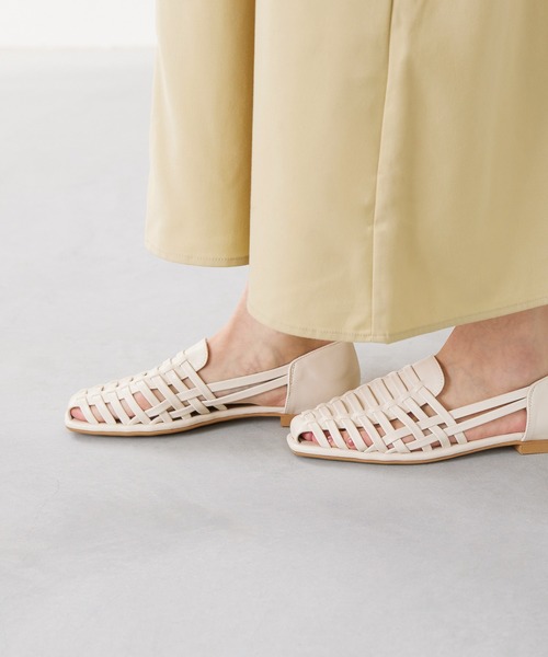 「menue」 フラットサンダル L グレイッシュベージュ レディース_画像4
