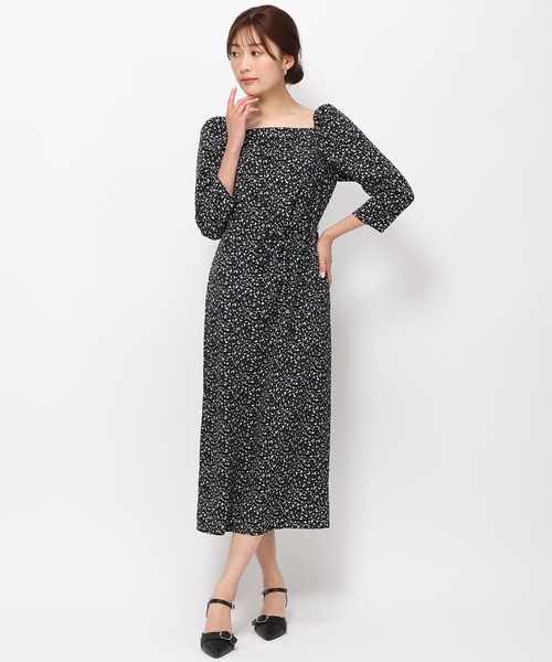 「MISCH MASCH」 7分袖ワンピース M ブラック×ホワイト レディース_画像2