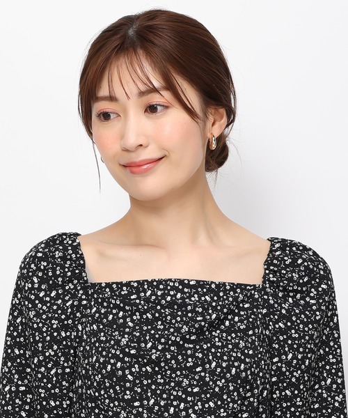 「MISCH MASCH」 7分袖ワンピース M ブラック×ホワイト レディース_画像6