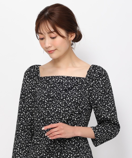 「MISCH MASCH」 7分袖ワンピース M ブラック×ホワイト レディース_画像7