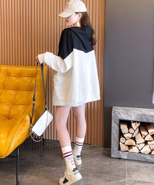 「Miniministore」 ジップアップパーカー X-LARGE ブラック×グレー レディース_画像9