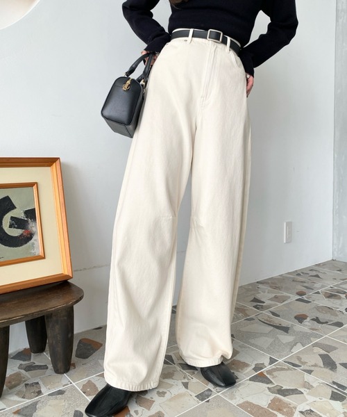 「moment+」 デニムパンツ L ブルー レディース_画像8