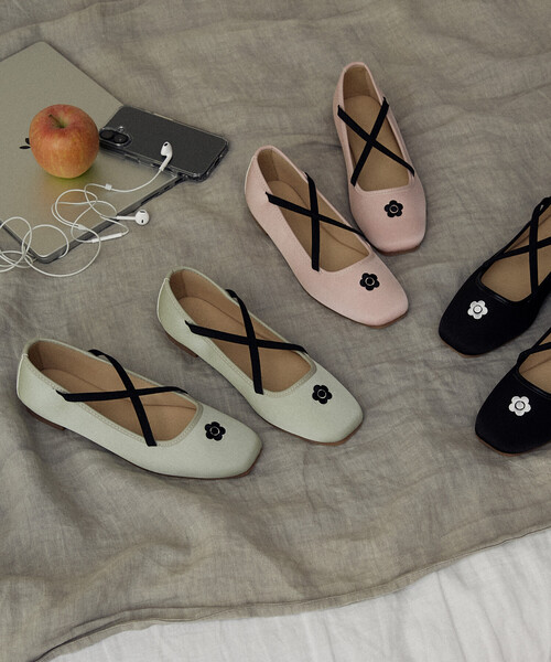 「MARY QUANT」 バレエシューズ 23.0cm グリーン レディース_画像3