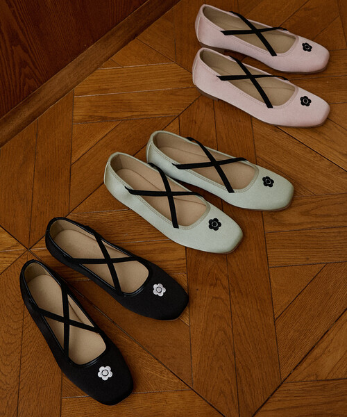 「MARY QUANT」 バレエシューズ 23.0cm グリーン レディース_画像4
