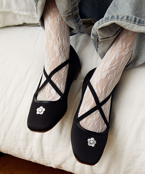 「MARY QUANT」 バレエシューズ 23.0cm グリーン レディース_画像8