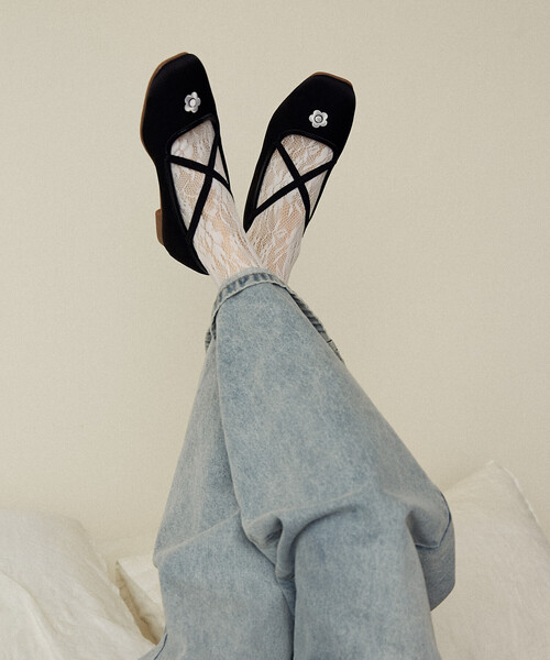 「MARY QUANT」 バレエシューズ 23.0cm グリーン レディース_画像9