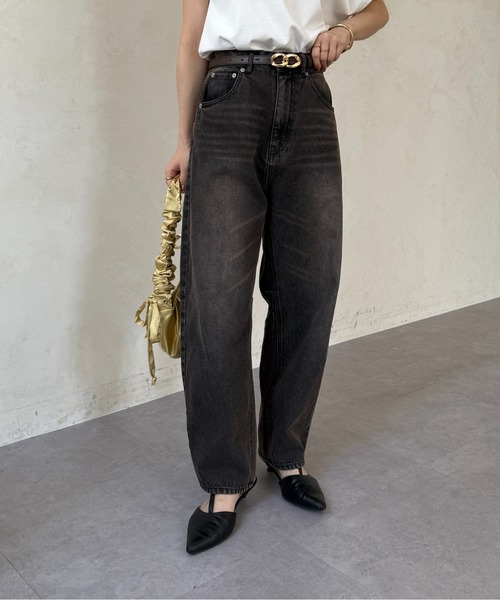 「Thevon」 デニムパンツ SMALL サックスブルー レディース_画像5