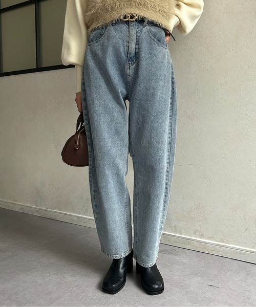 「Thevon」 デニムパンツ SMALL サックスブルー レディース_画像9