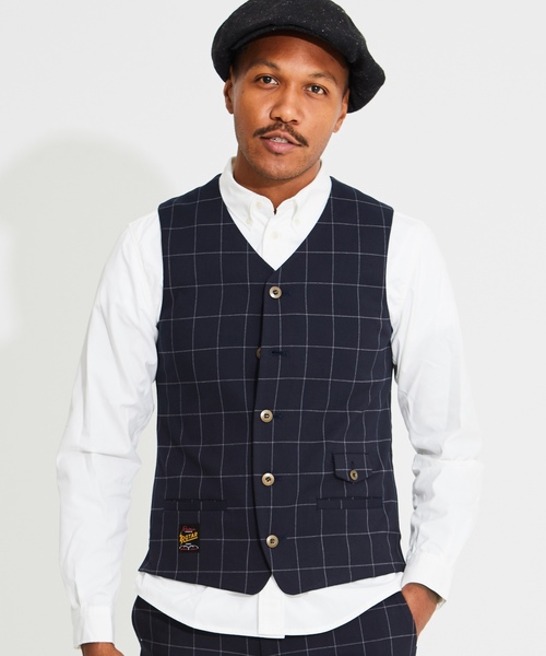 ROTAR（ローター） ベスト Windowpane Stretch Vest ウィンドウペン 