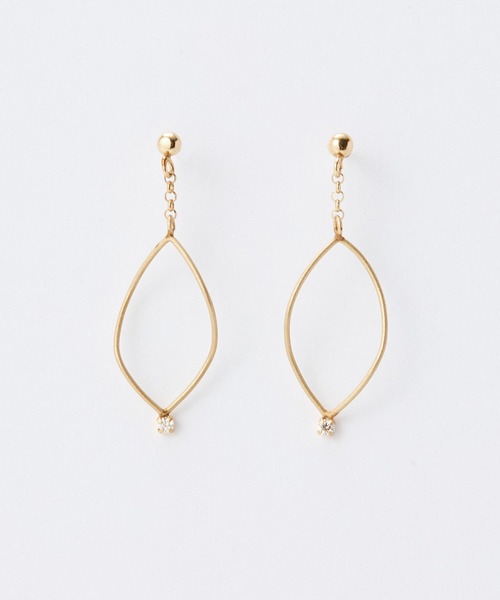 大人気！まとめ一覧 Phoebe 「K10」マーキスダイヤモンドピアス/BOX＆ ピアス アクセサリー