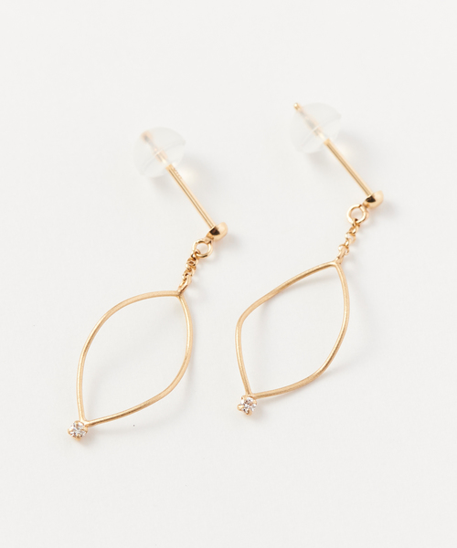 Phoebe ピアス 「K10」マーキスダイヤモンドピアス/BOX＆