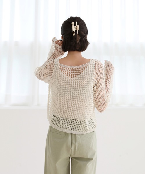 rurumu; ニットキャミソール by muni:r（バイ ムニール）の「ユニークシースルーニット