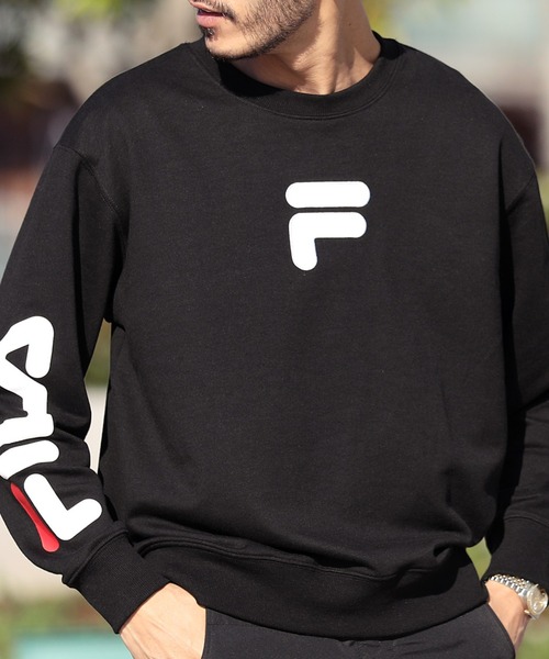 スウェット FILA/フィラ 袖プリントプルオーバースウェット トレーナー スウェット FILA/フィラ 袖プリントプルオーバースウェット トレーナー