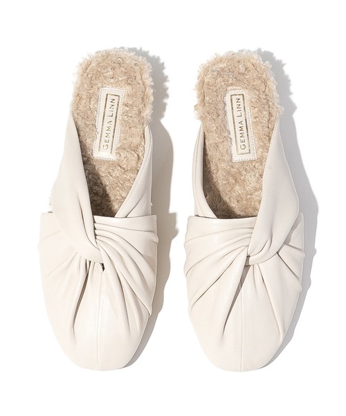 Daniella&GEMMA サンダル ラウンドトゥボアスライドフラット