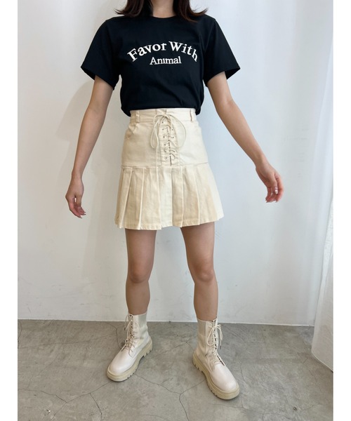 関税送料込[NO DRESS]A型レースミニスカート★日本未入荷★新作 ROJITA スカート 総レースサイドレースアップミニスカパン