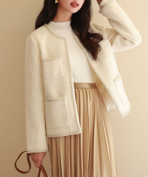 SAISON DE PAPILLON（セゾンドパピヨン） ジャケット ノーカラー