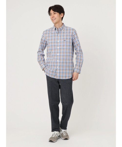 nas様　GOODENOUGH ギンガムチェック 長袖シャツ 水色　L ブランド古着】切替ギンガムチェックシャツ（シャツ/ブラウス