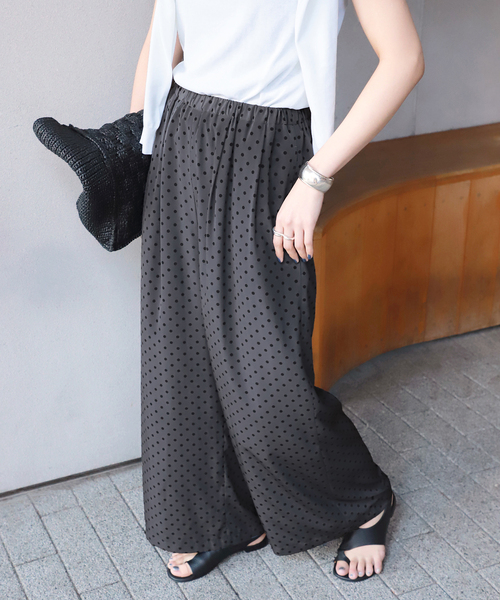 VERMEIL par iena パンツ ドットワイドパンツ レディース VERMEIL par iena パンツ ドットワイドパンツ レディース