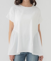 tシャツ 異素材切り替えベアトップス レディース coca tシャツ 異素材切り替えギャザーフレアトップス レディース