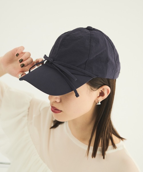MERLOT 帽子 キャップ フロントリボンキャップ レディース