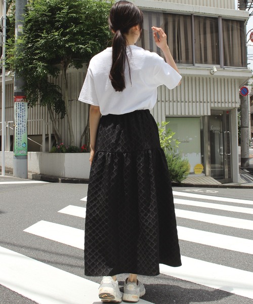 ☆Katie☆ドルチェ&ガッバーナ☆ふくれ織♡上品なジャガードスカート ジャガード風 刺繍チュールスカート スカート ロング 送料無料