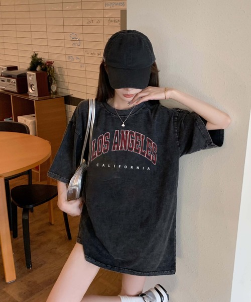 DEVICE（デバイス） tシャツ フロント ロゴ プリント ピグメント 韓国