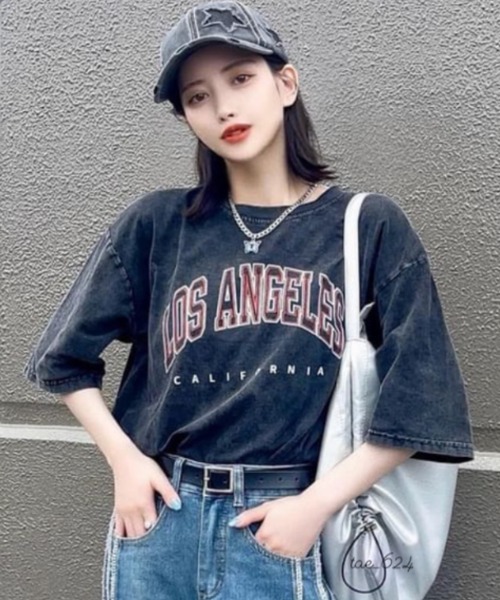 DEVICE（デバイス） tシャツ フロント ロゴ プリント ピグメント 韓国
