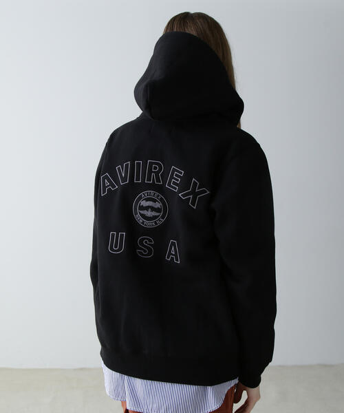 AVIREX パーカー VARSITY LOGO SWEAT PARKA/バーシティロゴ