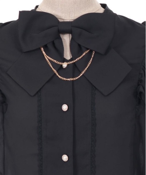 axes femme POETIQUE ブラウス シャツ リボン付フリル長袖