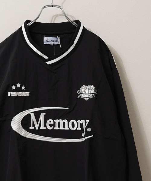 「MEMORY」ナイロンワッシャー Vネック プルオーバー / 「セットアップ対応」Nylon Washer V-Neck Pullover メンズ