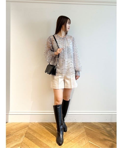 【新品同様】ルルウィルビー　スパンコールビジューブラウス LOULOU WILLOUGHBY】スパンコールビジュー