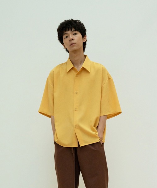 skoool（スクール） シャツ 半袖 フレンチフロント半袖シャツ／ワイド