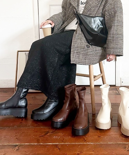 VIVIAN（ヴィヴィアン） ブーツ omi×tera コラボ 厚底ダブルステッチ
