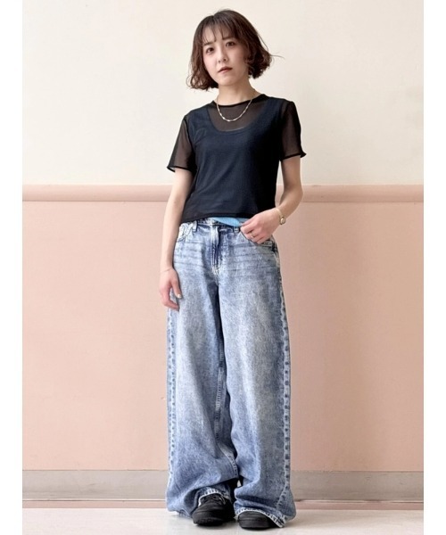 【関税込み】Monot ブルー レースアップ バギージーンズ GAP ジーンズ デニム デニムパンツ スーパーバギーデニム