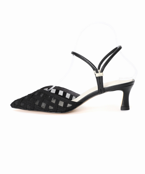 LE TALON パンプス 5cmポインテッドGINGHAMアンクルパンプス