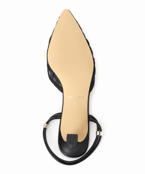 LE TALON パンプス 5cmポインテッドGINGHAMアンクルパンプス