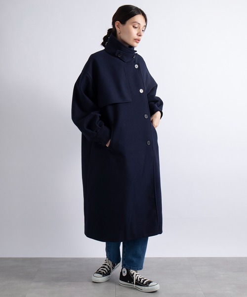 「MAISON BREEZE」 ステンカラーコート L ブラック レディース_画像5