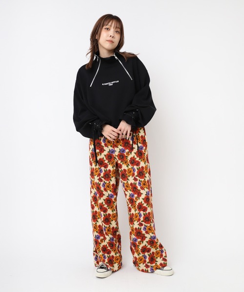 RNA 総柄サイドZIPパンツ RNA パンツ R4256 総柄サイドZIPパンツ レディース