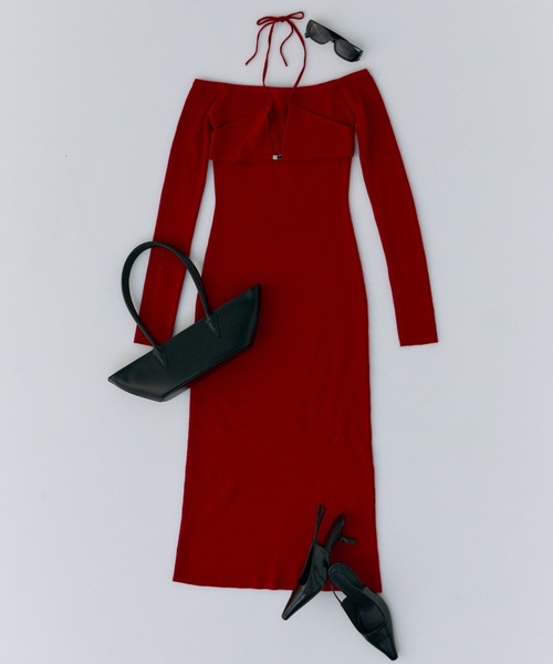 JOSE MOON ワンピース OFF SHOULDER KNITDRESS/オフショルダー