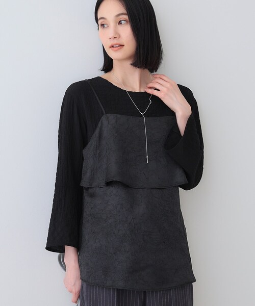 ICB コート　インディヴィ　ブラウス　セット INDIVI 春SALE！「2点セット／洗える」カセット服 キャミ