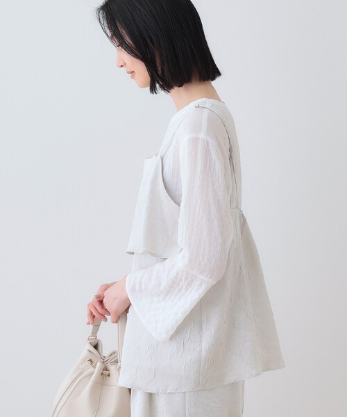 ICB コート　インディヴィ　ブラウス　セット INDIVI 春SALE！「2点セット／洗える」カセット服 キャミ