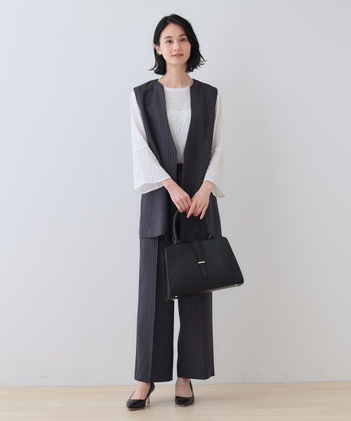 ICB コート　インディヴィ　ブラウス　セット INDIVI 春SALE！「2点セット／洗える」カセット服 キャミ