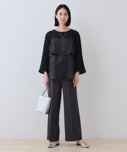 ICB コート　インディヴィ　ブラウス　セット INDIVI 春SALE！「2点セット／洗える」カセット服 キャミ